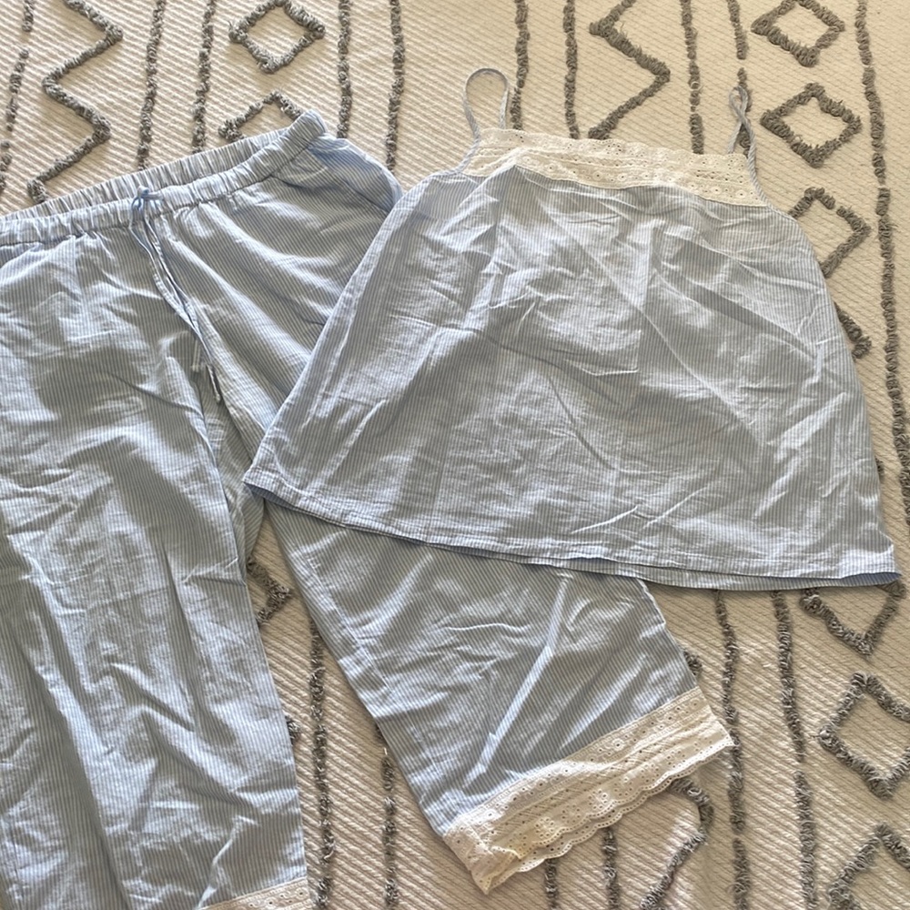 Capri Pajama Set - Seersucker Look